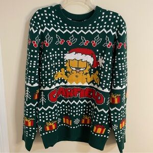NWT Garfield Nickelodeon Holiday Sweater - Green and Red Men’s Size M